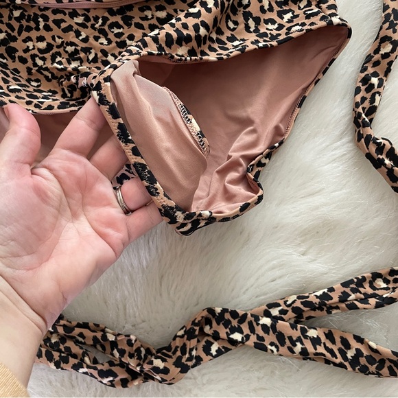 Aerie Leopard Swimsuit Wrap Around tie One Piece swimwear - Picture 7 of 9